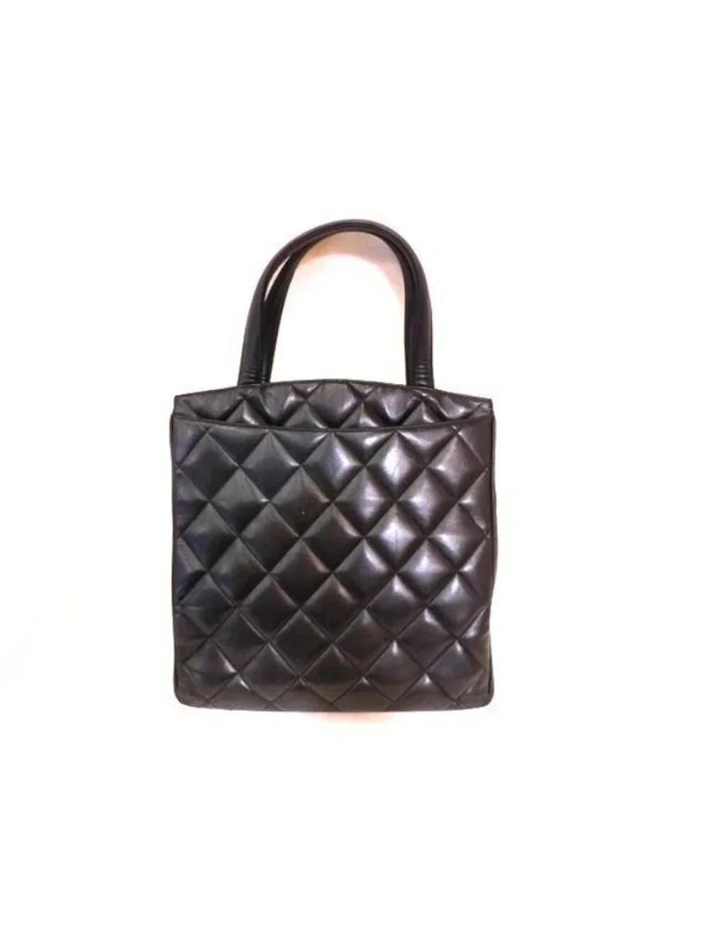Chanel Handbag Quilted Lambskin Big CC Logo Gold Black